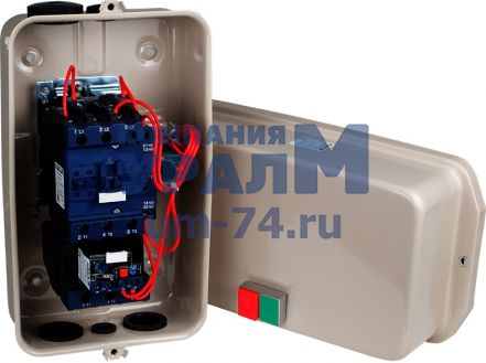 Пускатель магнитный ПМЛ 4220 63А закрытый с реле 2 кнопки - Фото 1