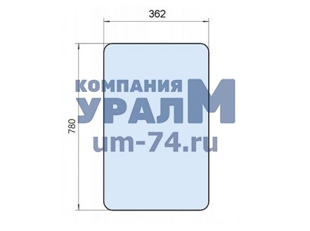Стекло лобовое малое кабины автокрана Ивановец У7810.5.803 (780х362) - Фото 1
