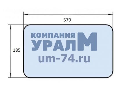 Стекло переднее нижнее левое 90ТГ.45.353Б, зел 579х185 - Фото 1