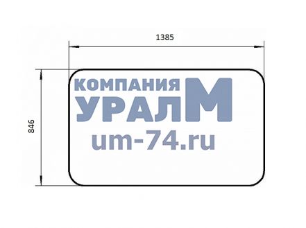 Стекло двери Т80.45.152-10 (ПРАВОЕ) 1385х846 - Фото 1