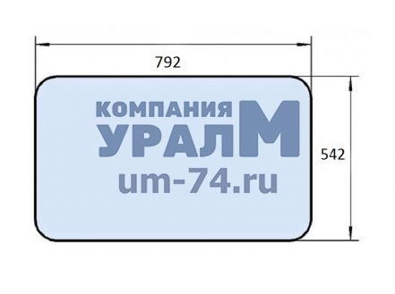 Стекло люка Т80.45.151-10 792х542 - Фото 1