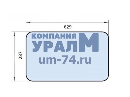 Стекло боковое Т30.45.151Д1 629х287 - Фото 1