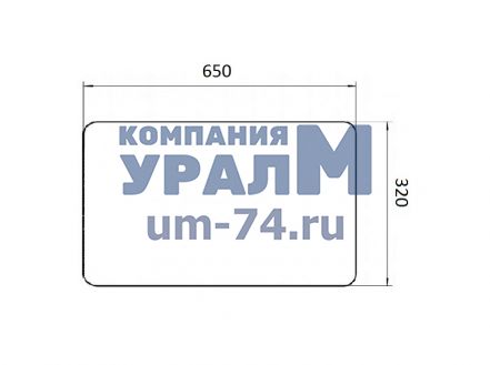 Стекло УАЗ, 6мм 650х320 - Фото 1