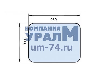 Стекло лобовое, верхнее 312-20-02.30.001 (гнутое) 959х833 - Фото 1