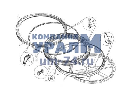 Установка опоры поворотной КС-55730.17.000 (1460.2.1.10.3.Ш.У1) автокрана Челябинец КС-55730 - Фото 2
